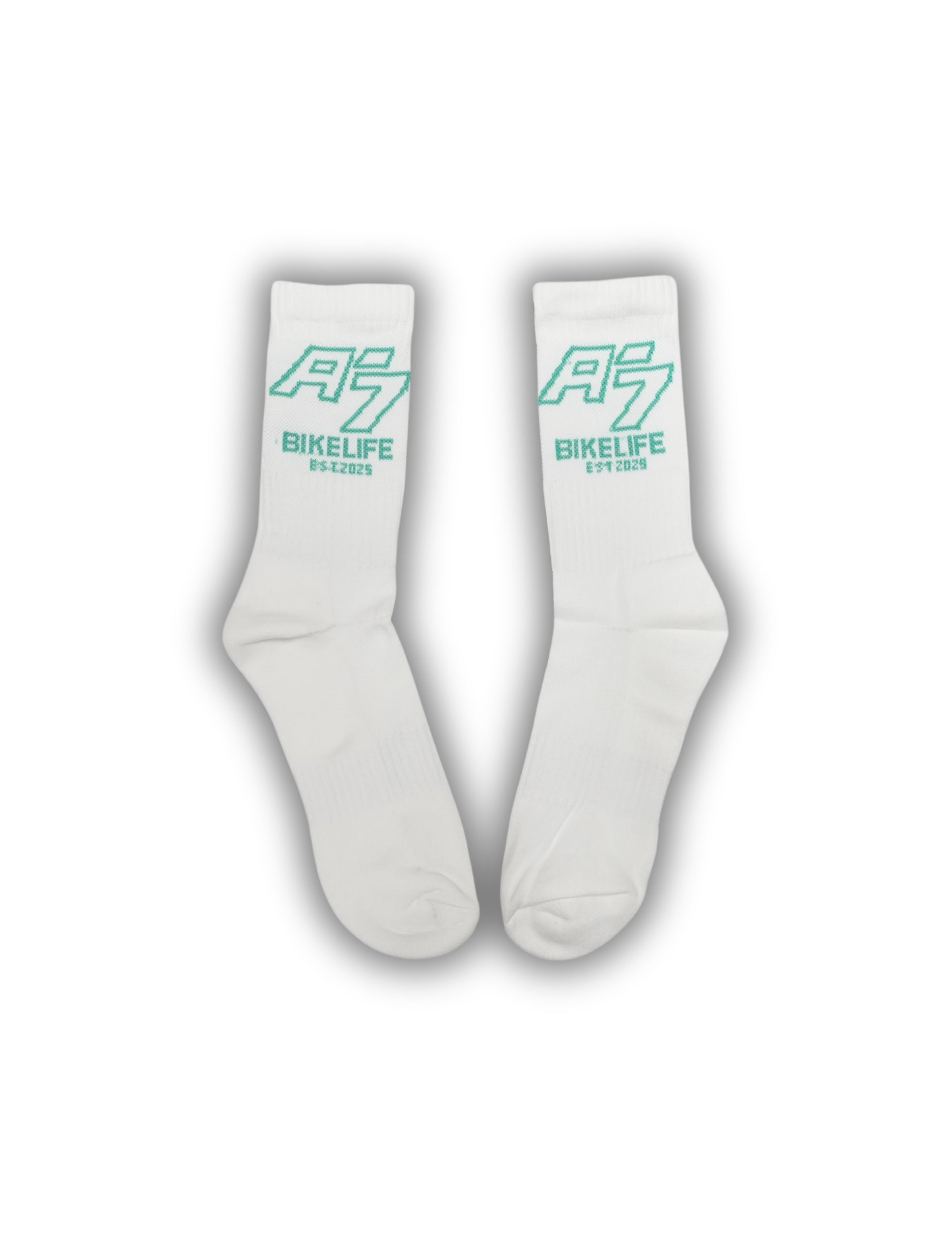 A7 SPORT BIKER SOCKS WHITE (PRE ORDER)